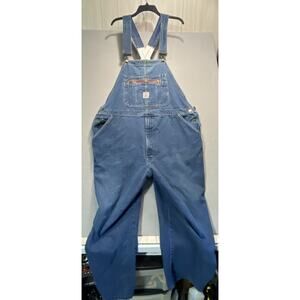 Vintage Pointer Brand Bib Overalls Men's W44-L36 Blue Denim Carpenter Farm Work